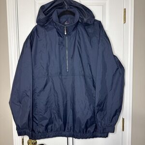 Aquity Black Gray Windbreaker Anorak Jacket L Half Zip Pullover Activewear